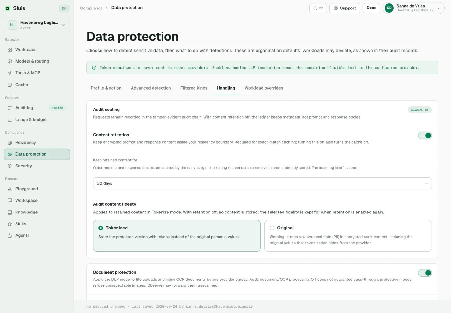 Choose how long data is kept